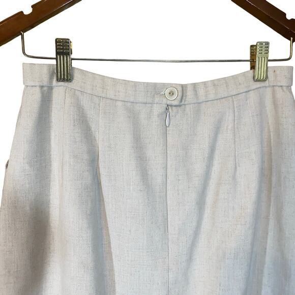Pendleton Linen Blend Pencil Skirt Beige Size 8 Made in USA vintage - Picture 2 of 7
